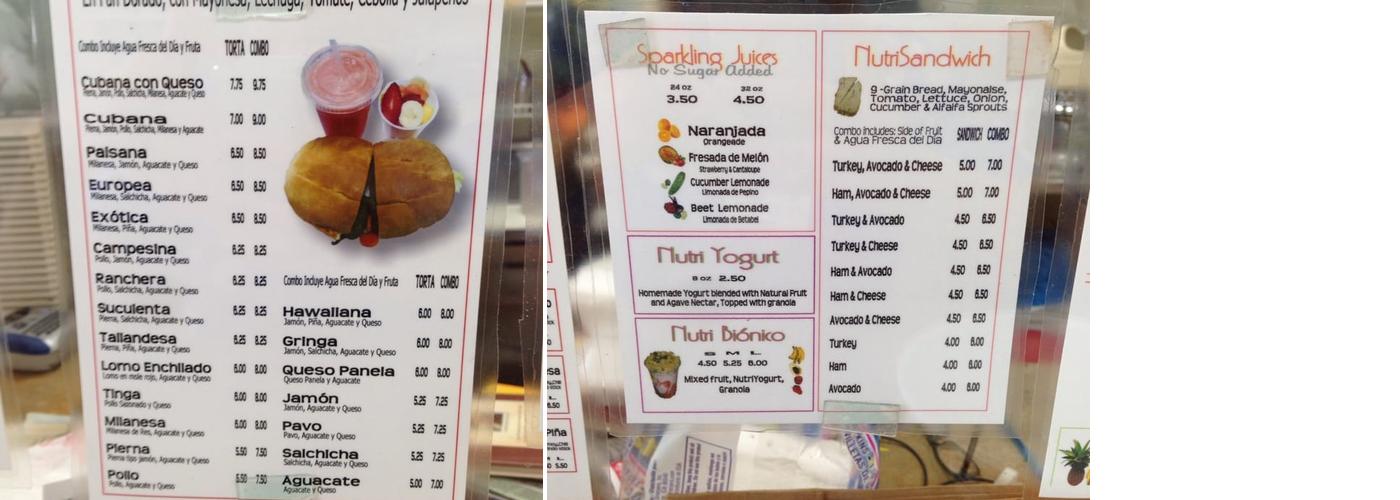 100% NATURAL Menu
