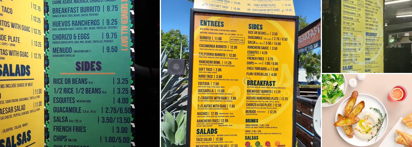 Rero's Burrito Co Menu