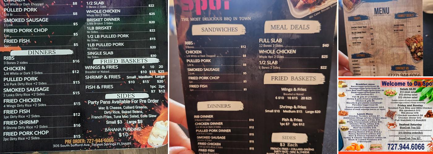 Da Spot Menu