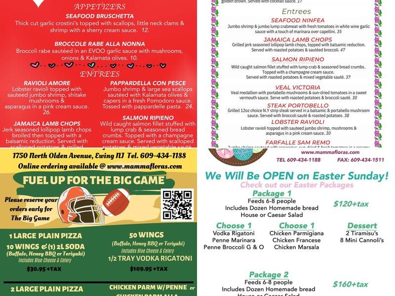 Mamma Flora's Trattoria Menu