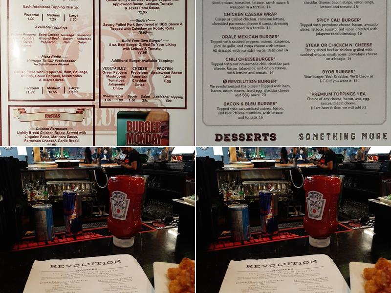Revolution Darts Menu