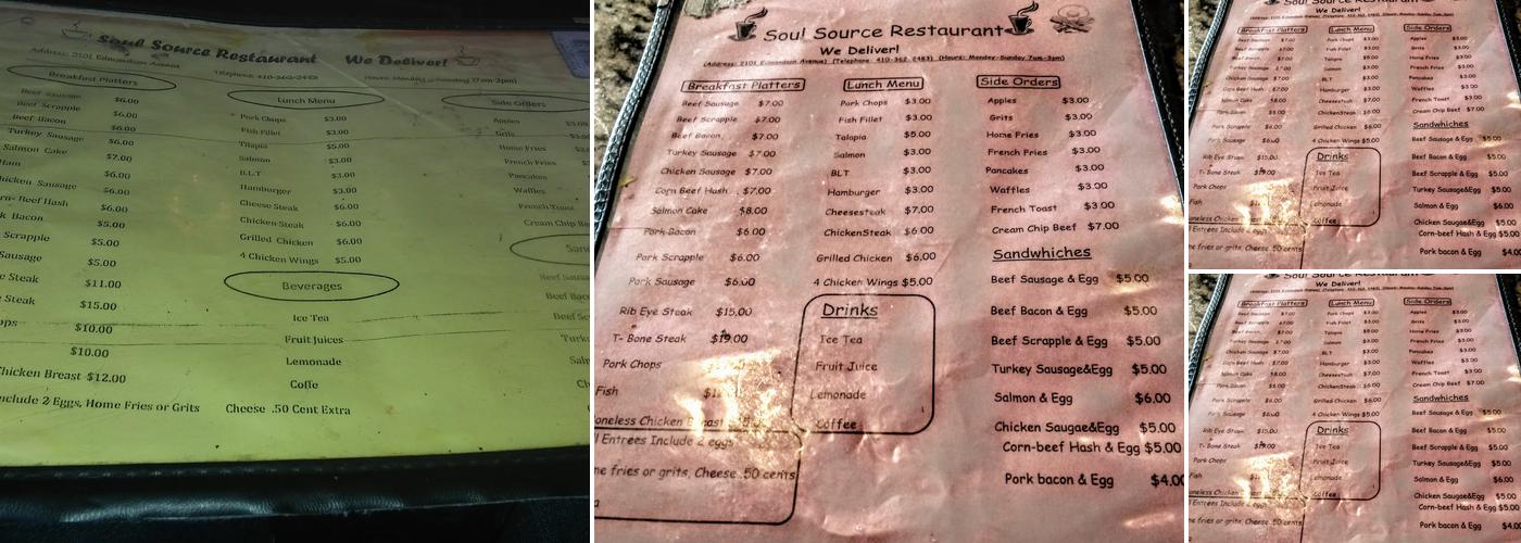 Soul Source Menu