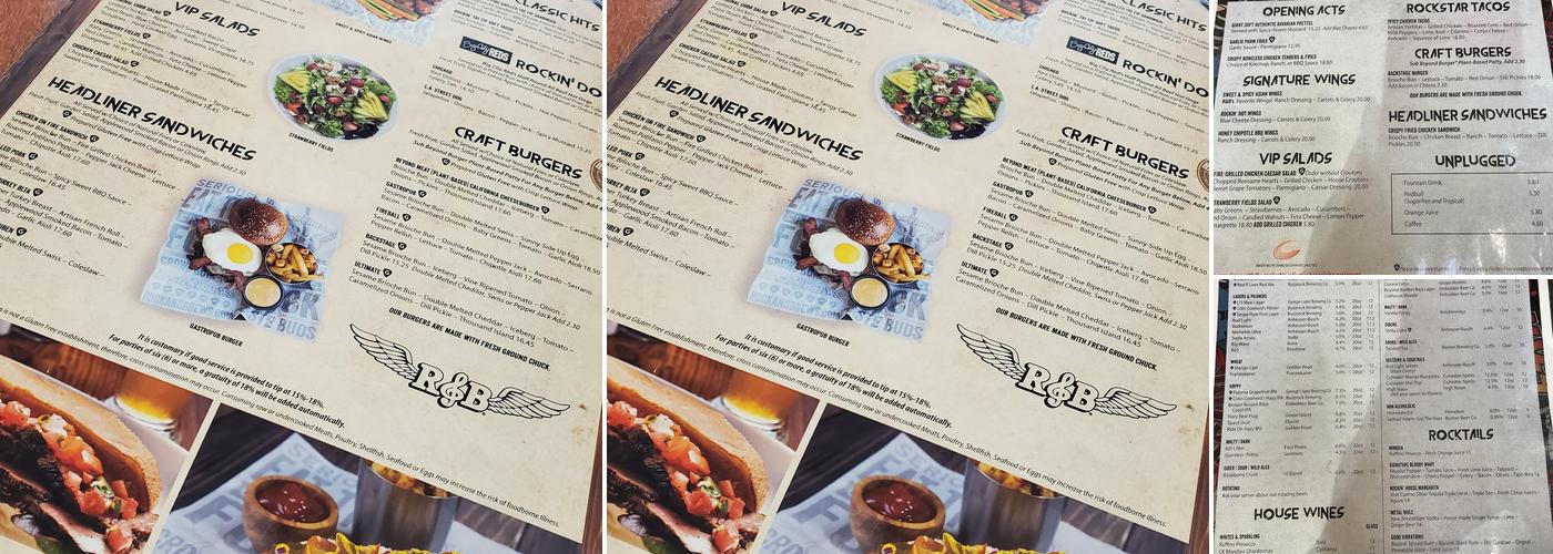 Rock & Brews Menu
