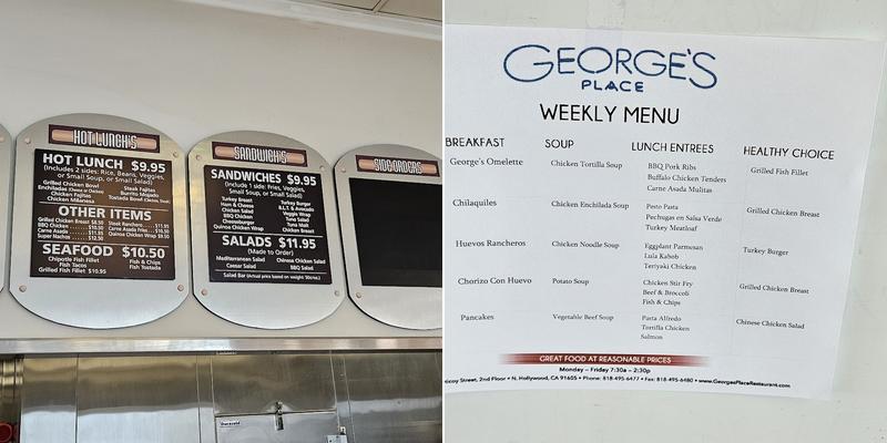Georges Place Menu
