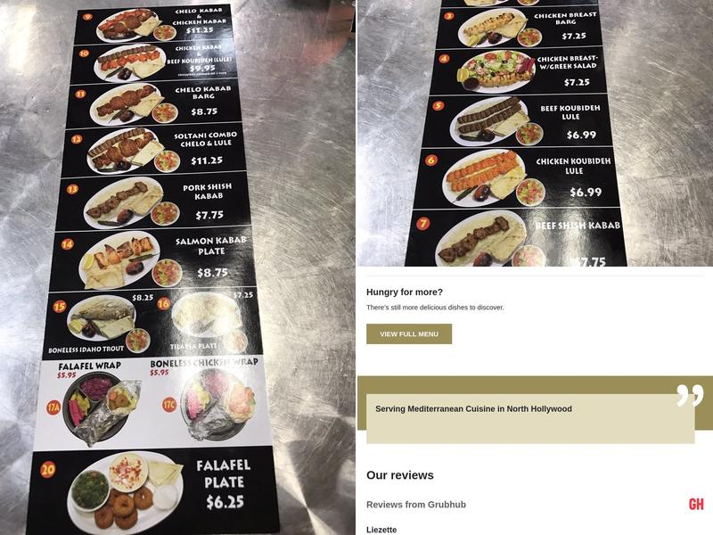 Kabab Kabab Menu