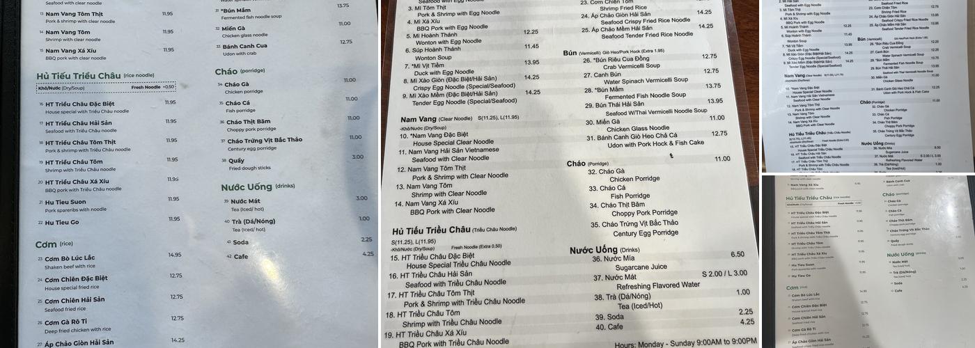 Mì Đắc Ký Menu