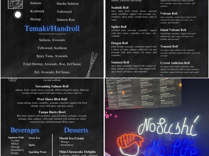 BluWave Sushi Tampa Menu