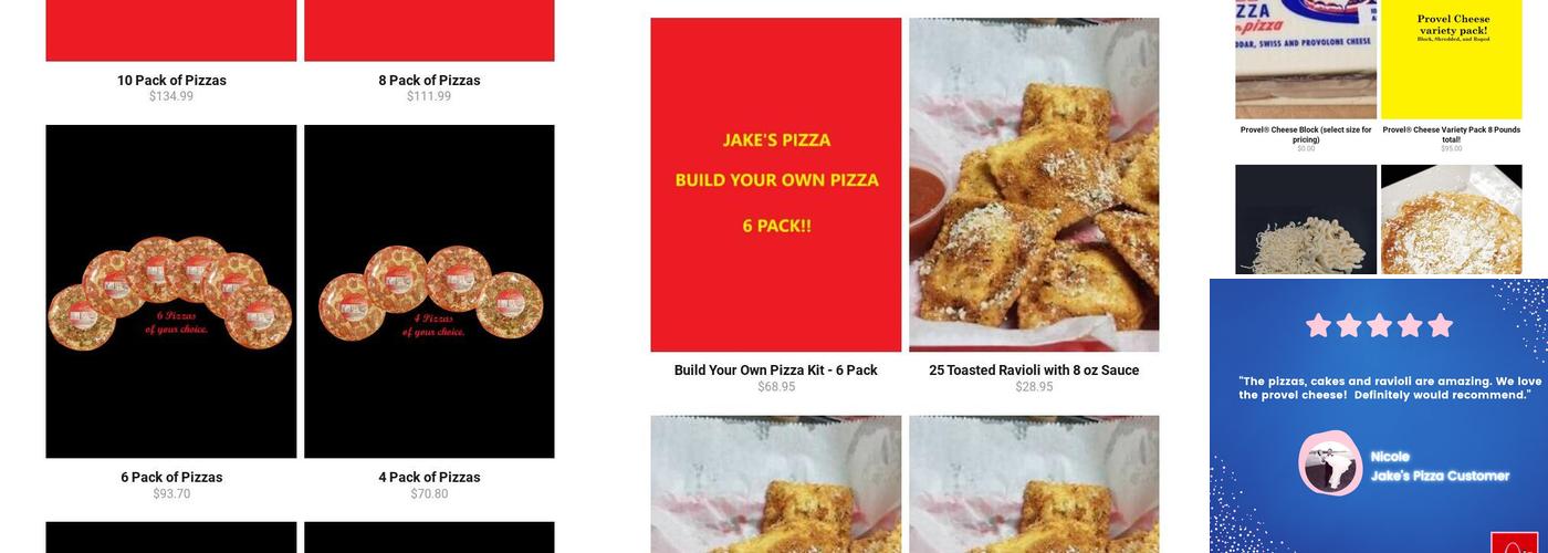 Jake's Pizza Menu