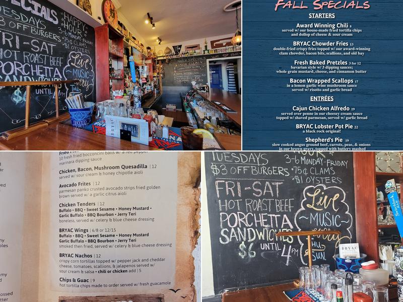 BRYAC Black Rock Menu