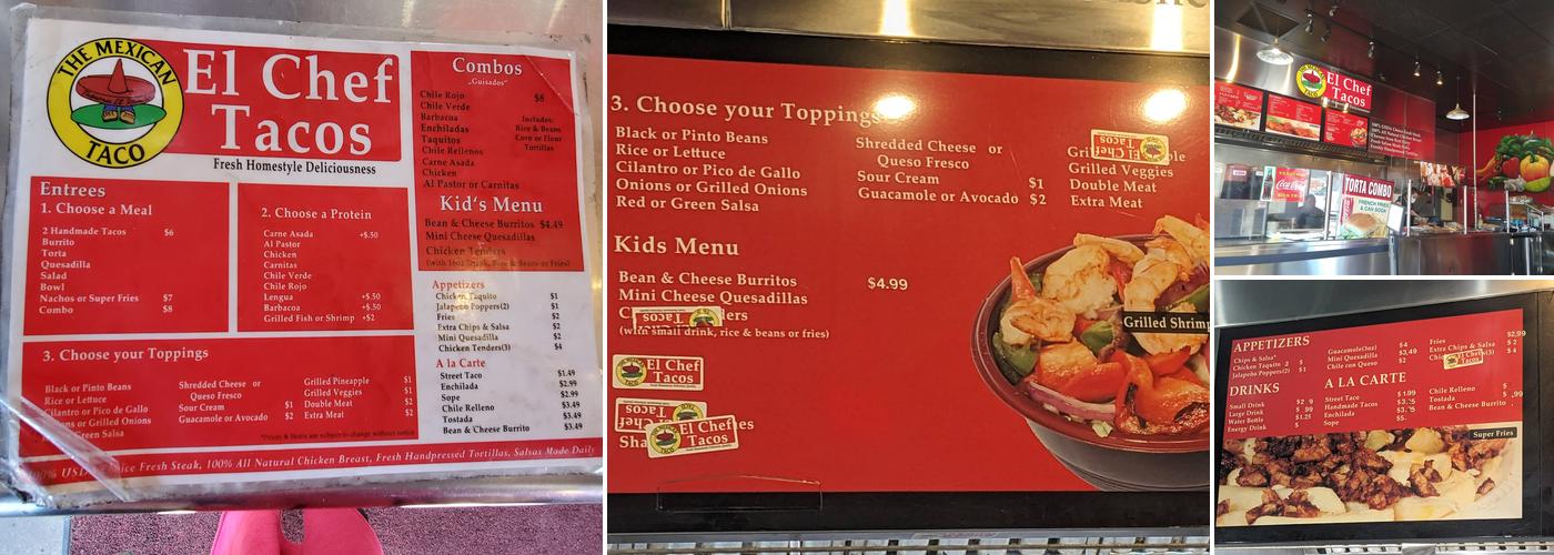 El Chef Tacos Menu
