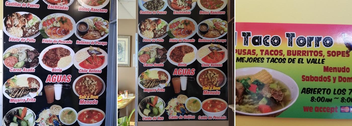 Taco Torro Menu