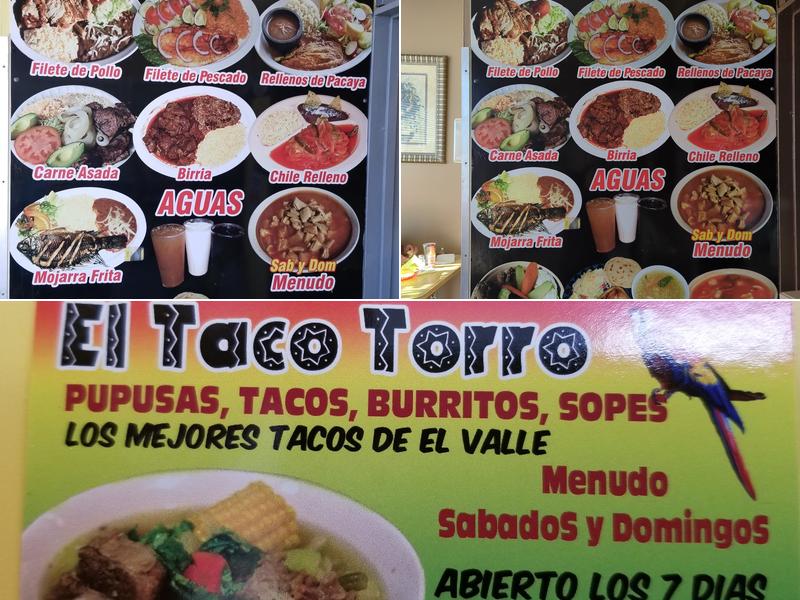 Taco Torro Menu