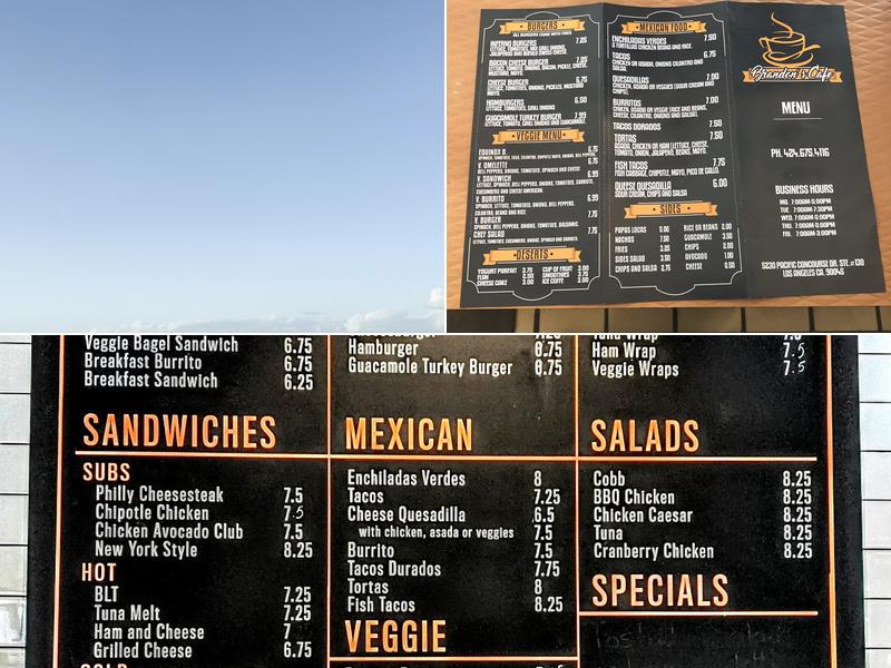 Brandon’s cafe Menu