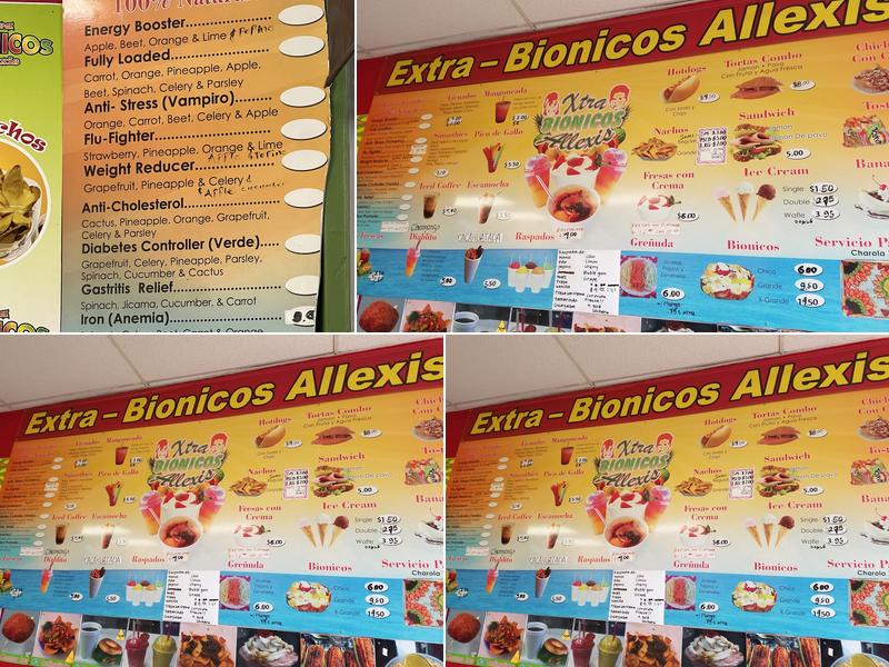 X-Tra Bionicos Allexis Menu