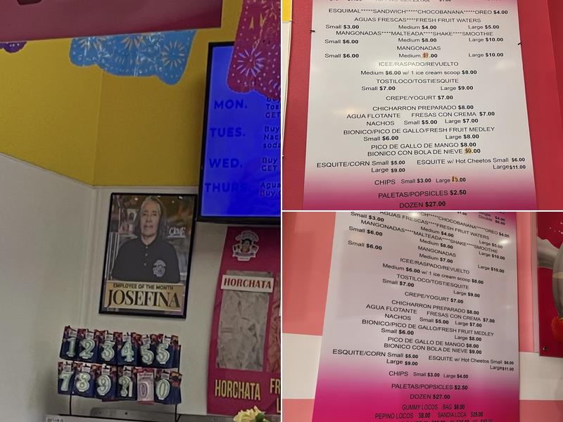 La Michoacana Emerita Ice Cream Parlor Menu