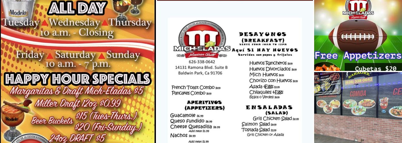 Micheladas Mexican Grill Menu