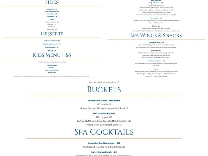 Santorini Lobby Lounge Menu