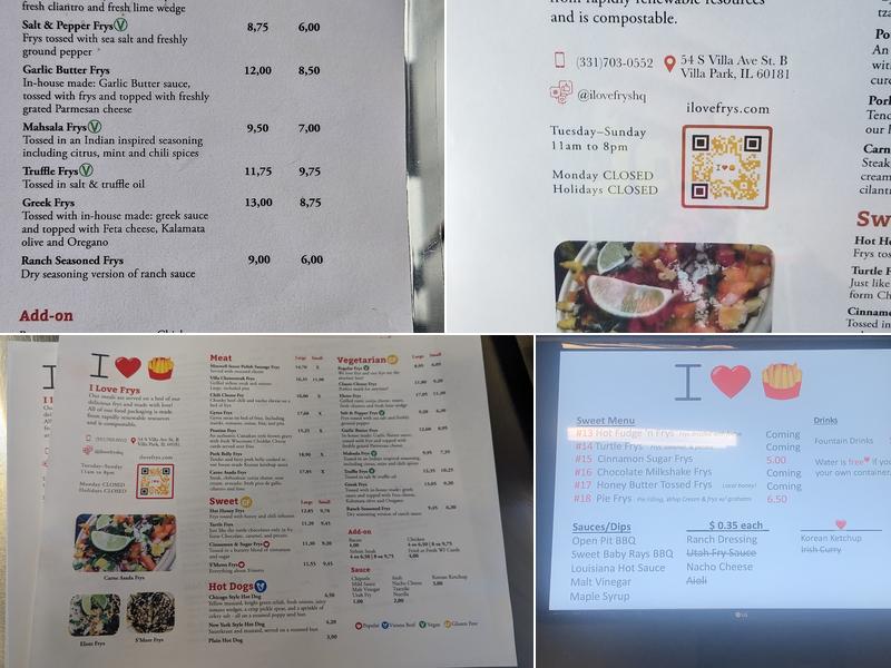 I LOVE FRYS Menu
