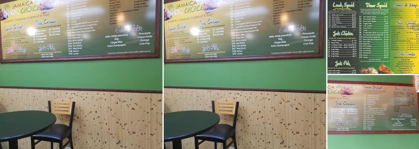 Jamaica Jerk Choice Inc. Menu