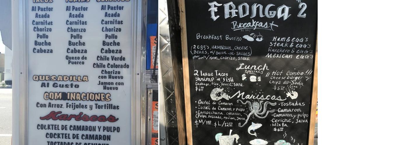 Tacos Eronga Menu