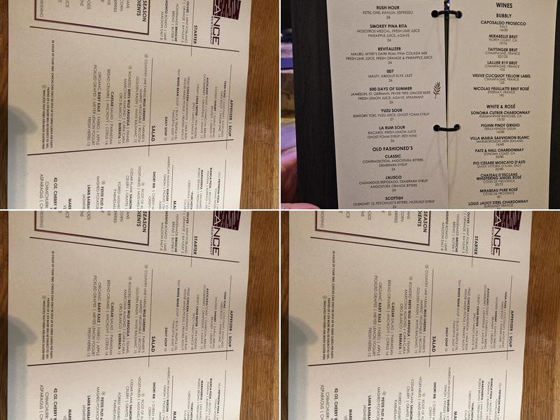 Glance Lobby Bar Menu