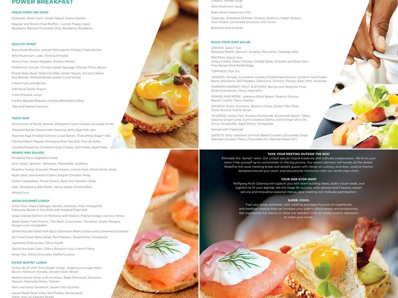 Wolfgang Puck Catering Menu