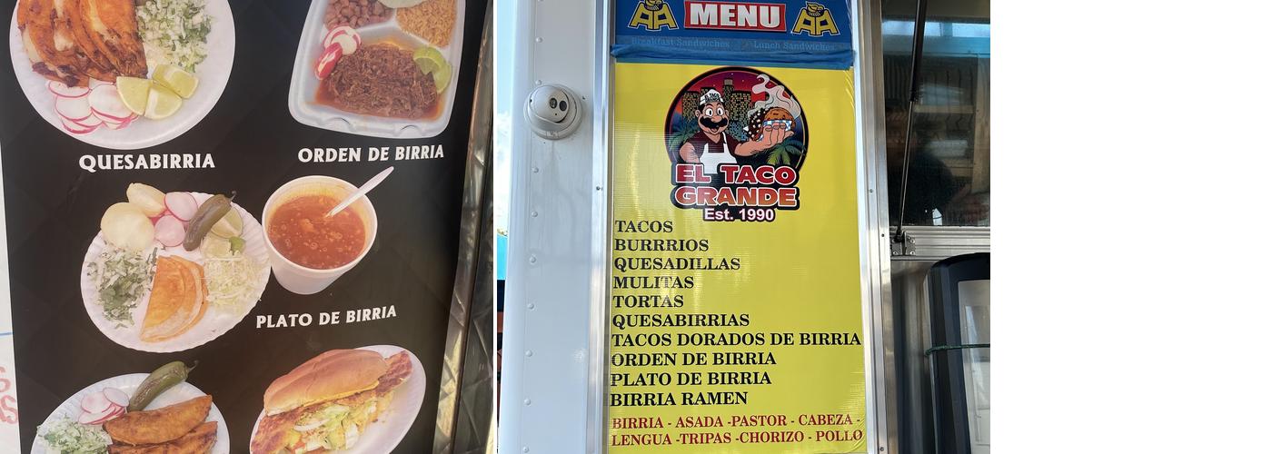 El Taco Grande Menu
