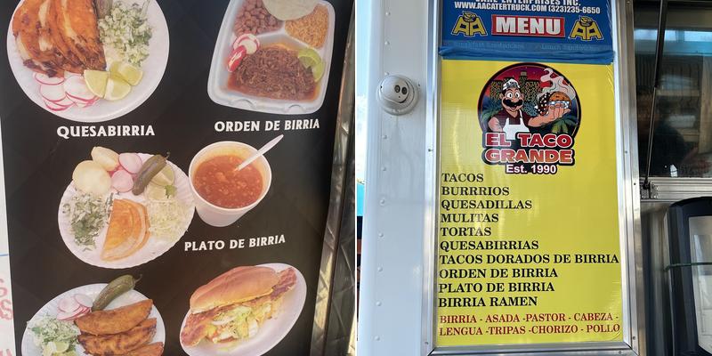 El Taco Grande Menu