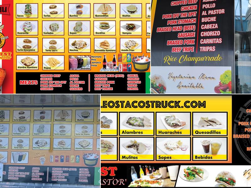 Leo's Tacos Truck Menu