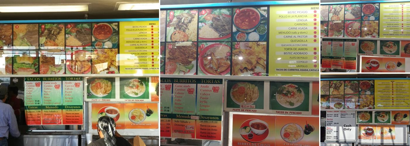 Taqueria Jalisco Menu