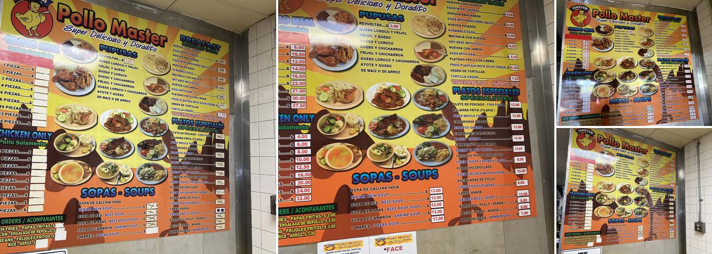 Pollo Master Menu