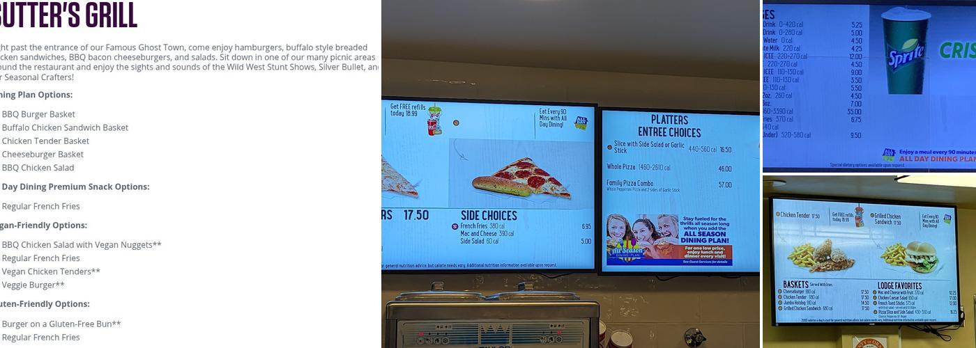 Grizzly Creek Lodge Menu