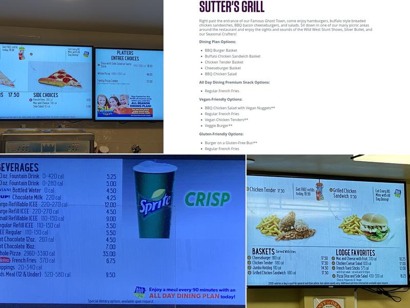 Grizzly Creek Lodge Menu