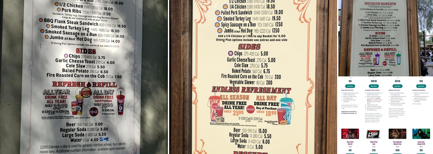 Fireman's Brigade Barbecue Menu