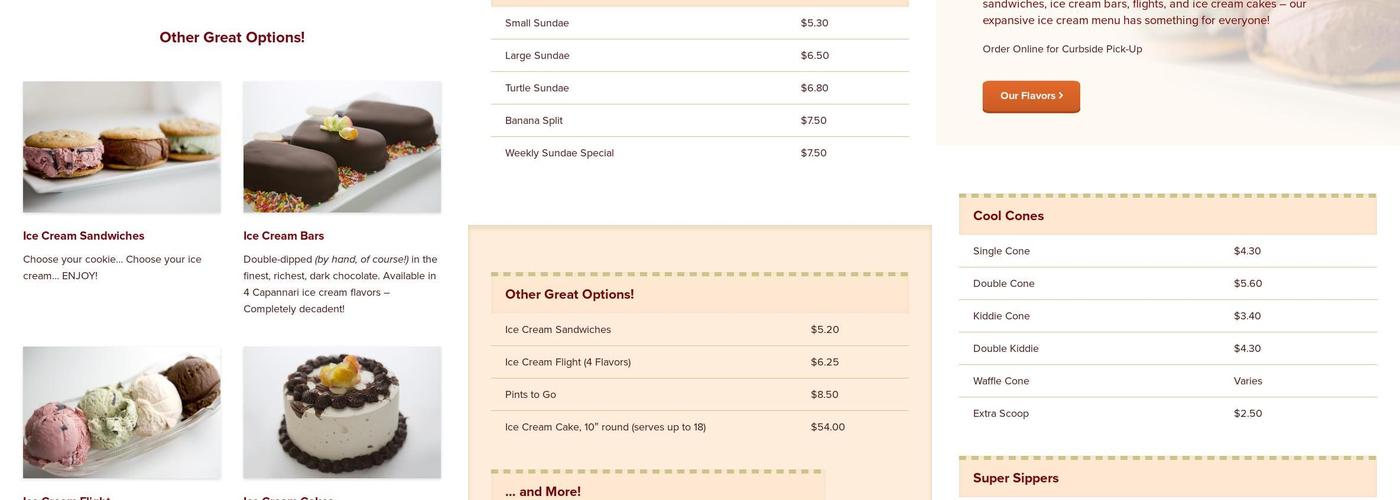 Cap's Catering Menu