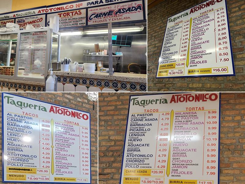 Tortillería y Taquerías Atotonilco Menu