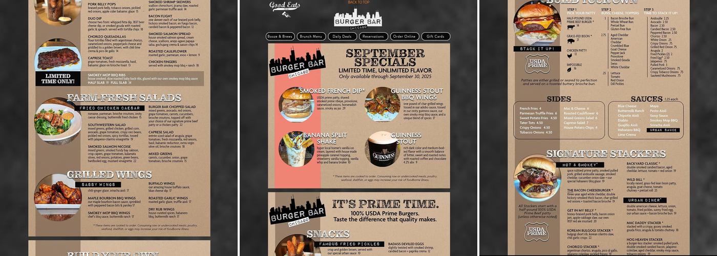 Good Eats Group Menu