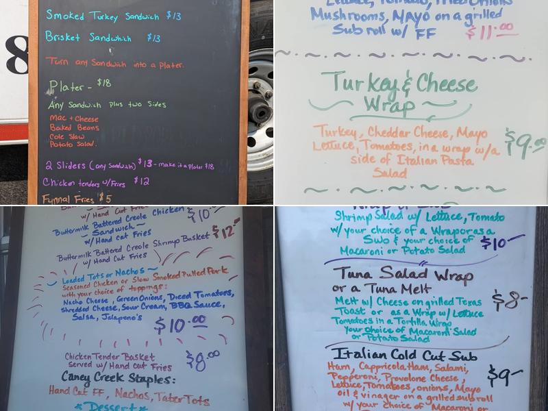 Caney Creek Catering Company Menu