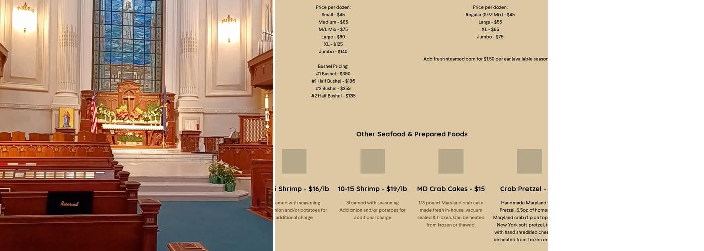 Captain Dick's Crabs Menu