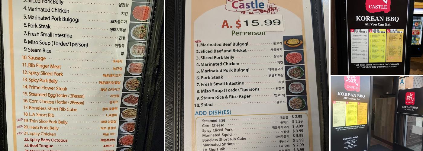 Castle BBQ Menu