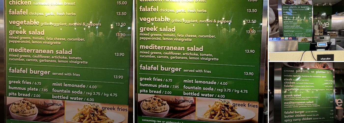 Urban Olive The Mediterranean Table Menu