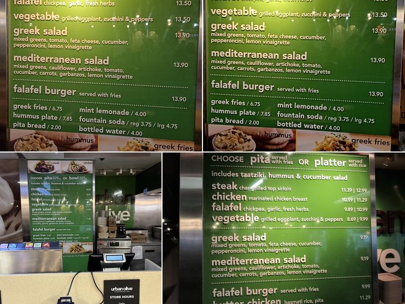 Urban Olive The Mediterranean Table Menu