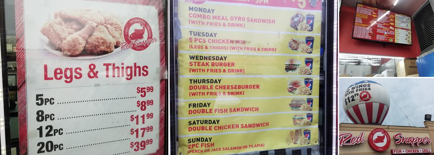 Red Snapper Fish Chicken Menu