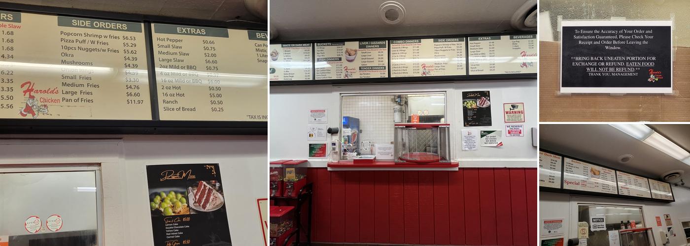 Harold's Chicken #14 Hyde Park Menu