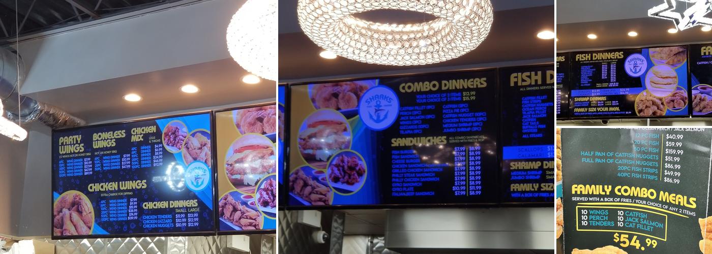 Sharks Fish and Chicken Menu
