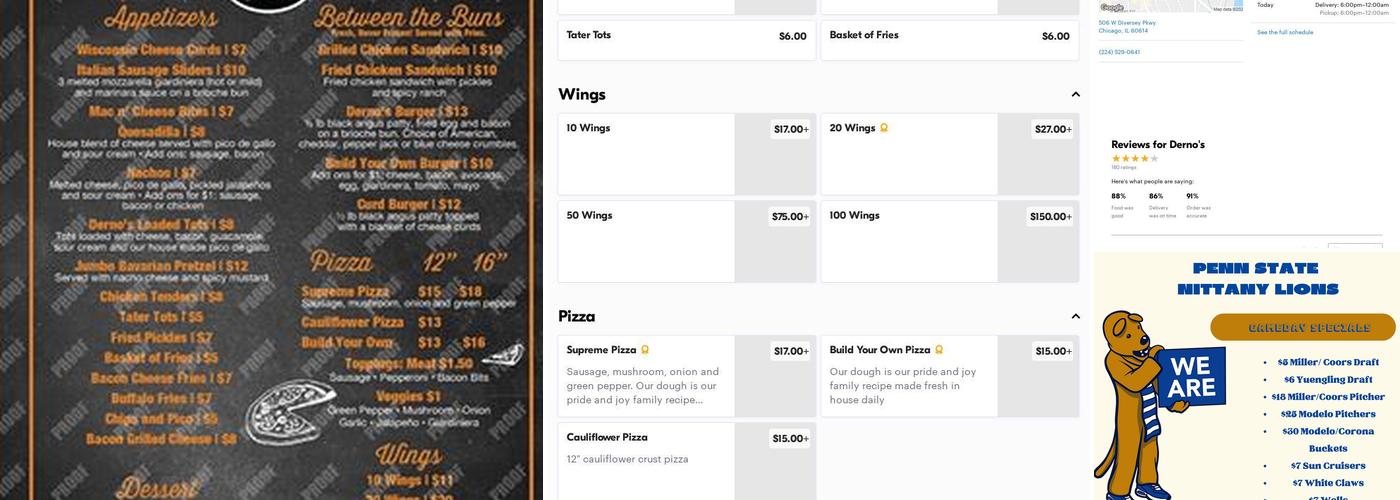 Derno's Menu