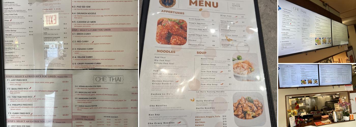Che Thai Restaurant Menu