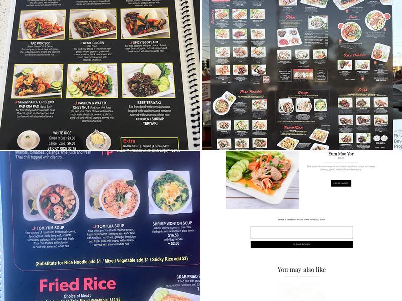 Pho VT Thai Vietnamese Cuisine Menu