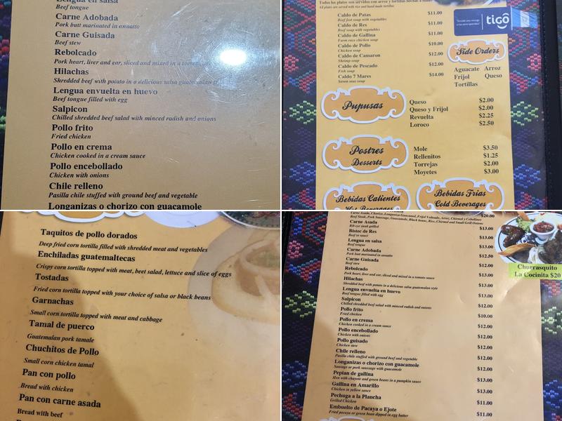 Mi Cocinita Chapina Menu
