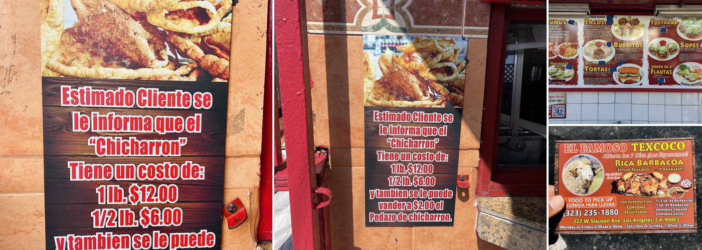 Puro Texcoco Menu